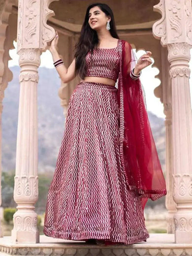 Pink Sequins Heavy Net Party Wear Lehenga Choli With Dupatta